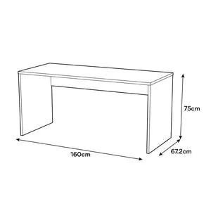 Mesa de escritorio Key Line blanca de 68x160x75cm