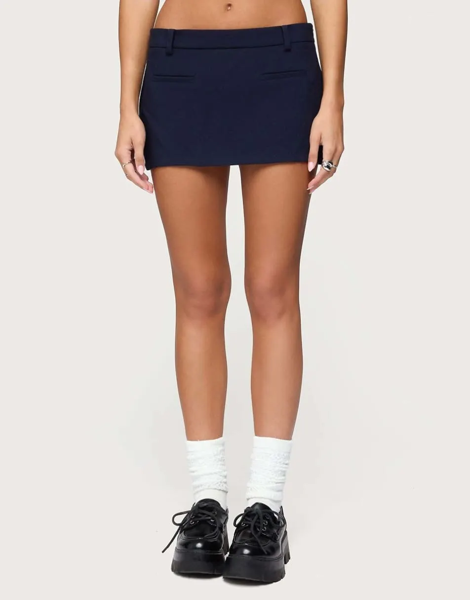 Edikted Wendie tailored mini skort in navy
