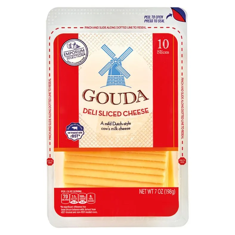 Emporium Selection Deli Sliced Gouda Cheese, 10 count