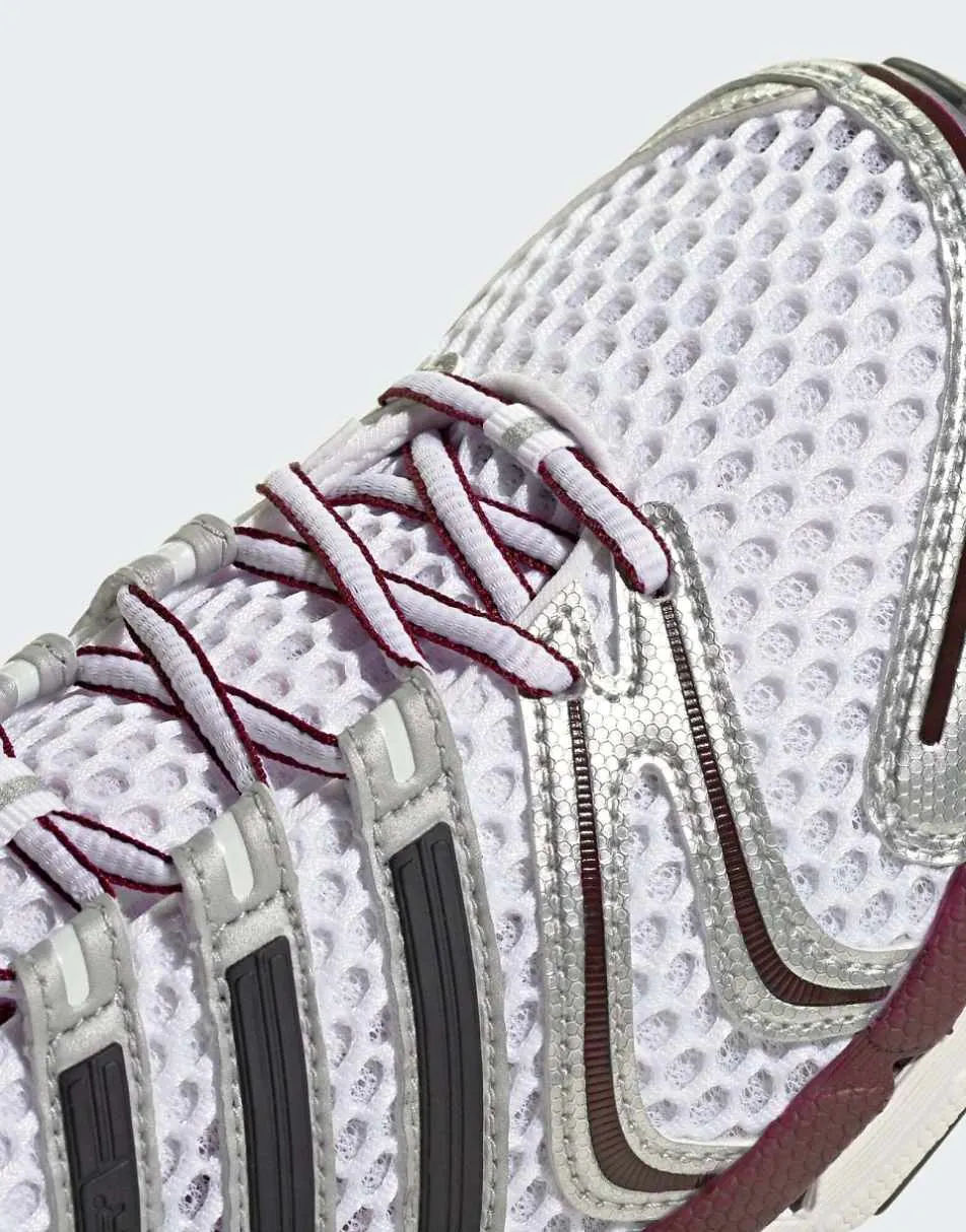 adidas Originals Adistar control 5 trainers in white and burgundy