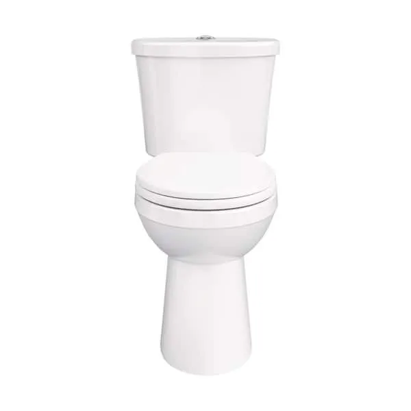Gerber Maxwell Select 12 in.​ Rough-​in 2-​Piece 1.​0/​1.​28 GPF Dual Flush Round Toilet in White with Soft Close Seat Included