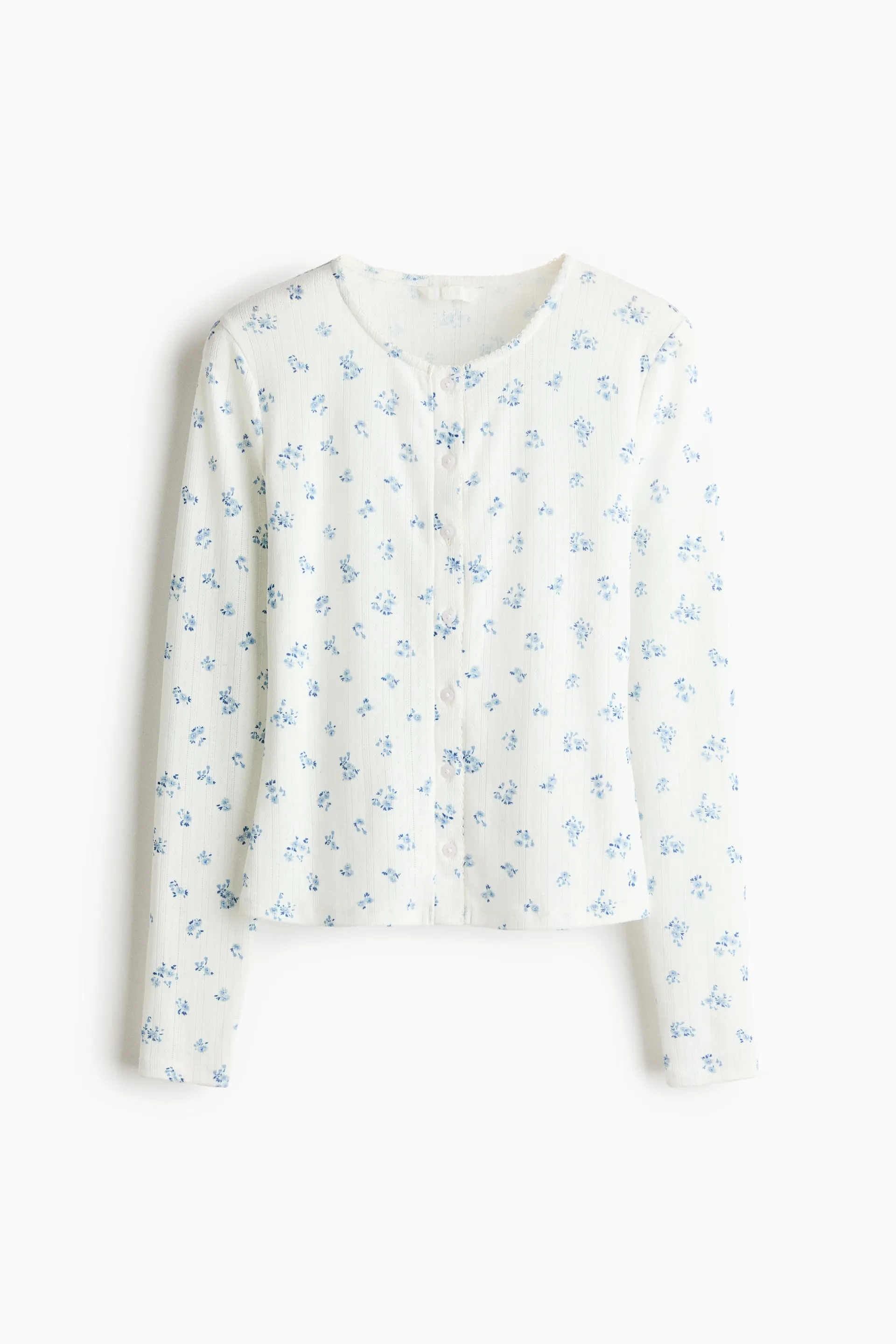 Pointelle jersey cardigan