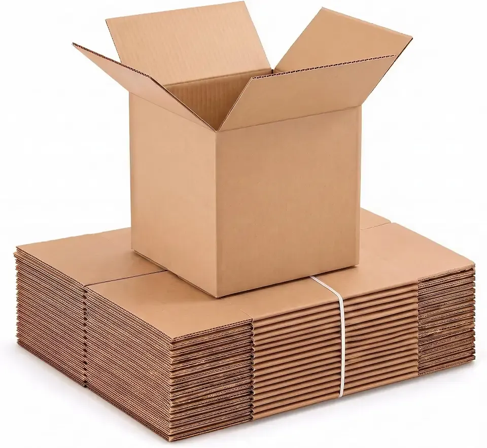 6" x 6" x 6" 100 pcs Cardboard Boxes, Kraft Paper Sturdy Moving Box