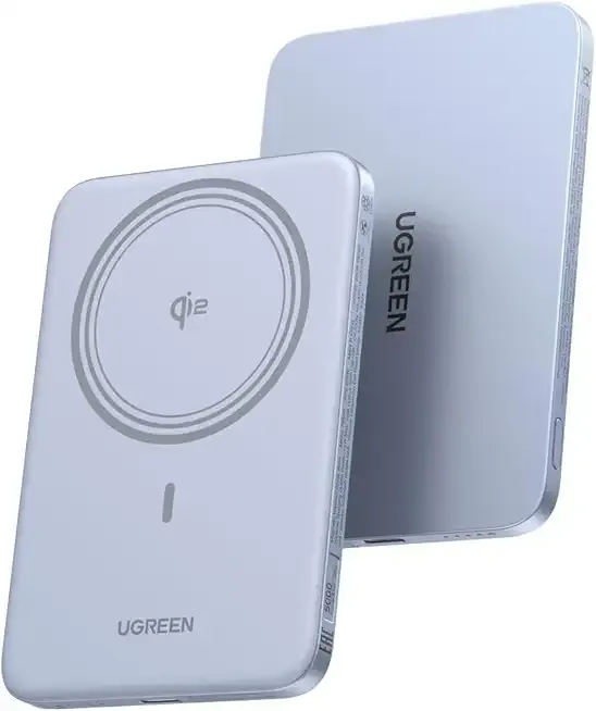 UGREEN QI2 Power Bank, 8.6mm Ultra-Slim 5000mAh Magnetic Battery, 20W PD Fast Charging Portable Charger, MagSafe-Compatible External Battery for iPhone 17/16/15/14 Series, Blue