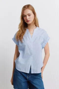 Camisa manga corta lino