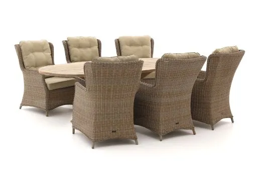 Intenso Milano/ROUGH-Y Ellips 240cm dining-lounge tuinset 7-delig
