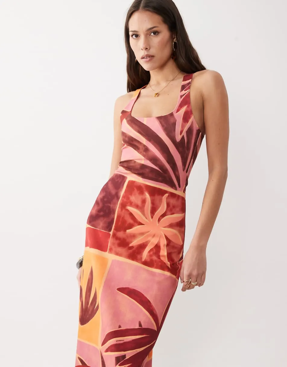 ASOS DESIGN scoop neck maxi dress in floral print