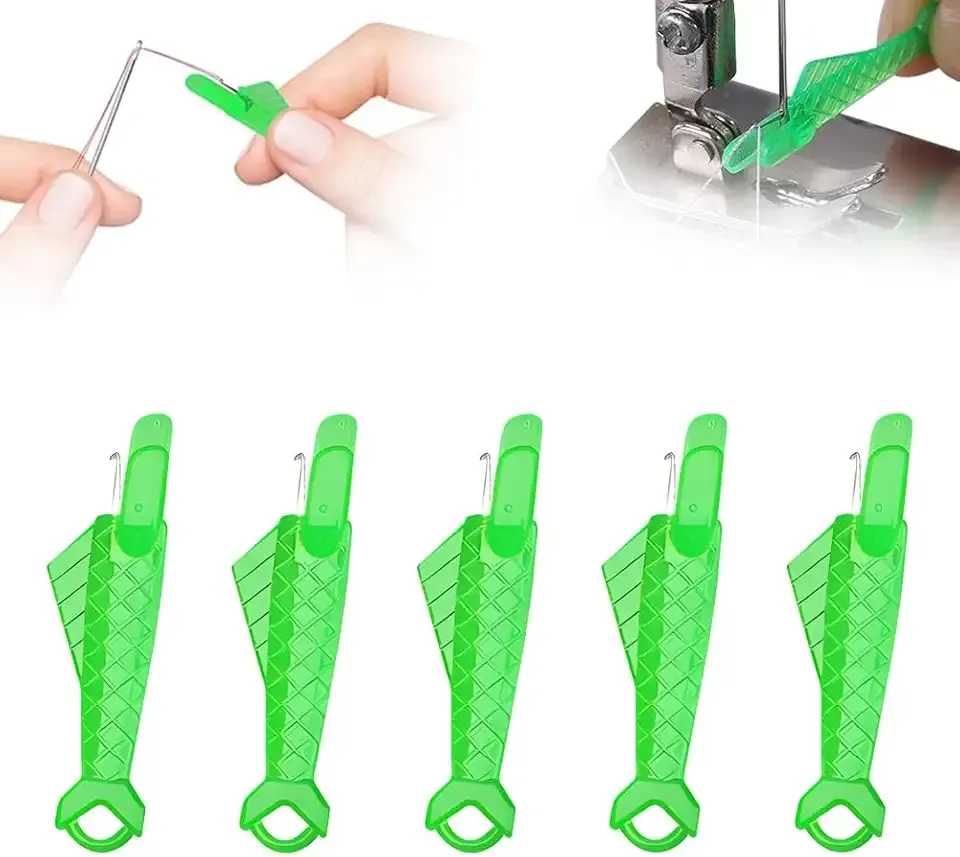 Fish Mouth Sewing Machine Needle Threader, Automatic Needle Threaders Tool for Sewing Machine and Hand Use, Quick Threading Aid for DIY and Sewing Lovers (5)