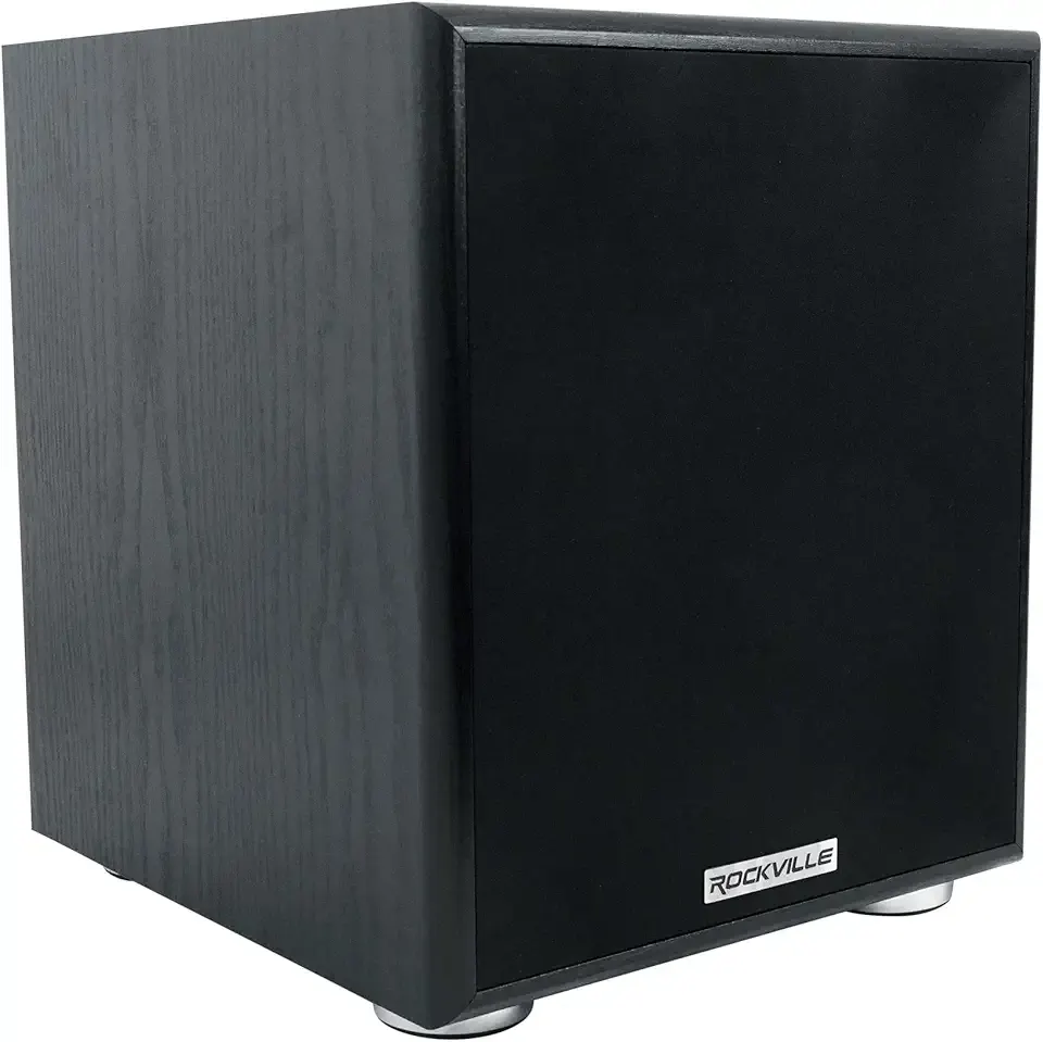 Rockville Rock Shaker 6.5 Black 200W Peak/100W RMS Powered Home Theater Subwoofer, Class-D, Adjustable Crossover, 20Hz-200Hz, Compact Design, for Movies and Music