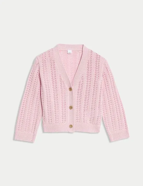 Strickjacke aus reiner Baumwolle (0–3 J.)