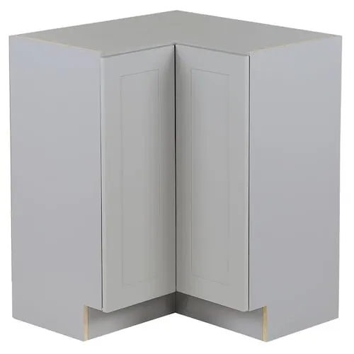 Edson 28 in. W x 35 H x 28 D Assembled Kitchen Corner Base Cabinet with Lazy Susan, Grey (BCCQ36)