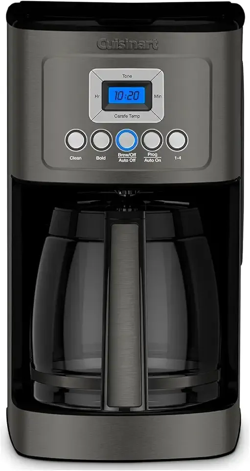 Cuisinart 14-Cup Coffee Maker, Programmable PerfecTemp Glass Carafe Coffee Machine with 1-4 Cup Setting, Brew Strength Control and Brew Pause, Stainless Steel, DCC-3200BKSNAS, Black