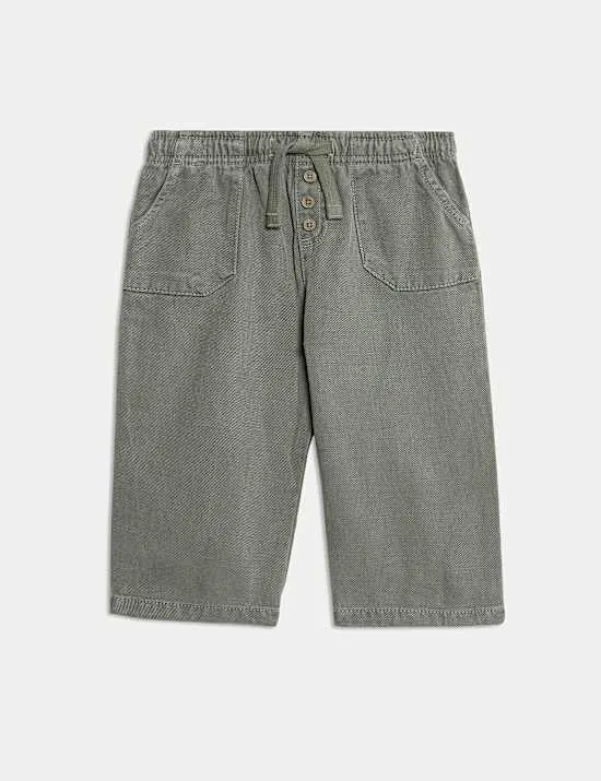 Cotton Blend Plain Trousers (0-6 Yrs)