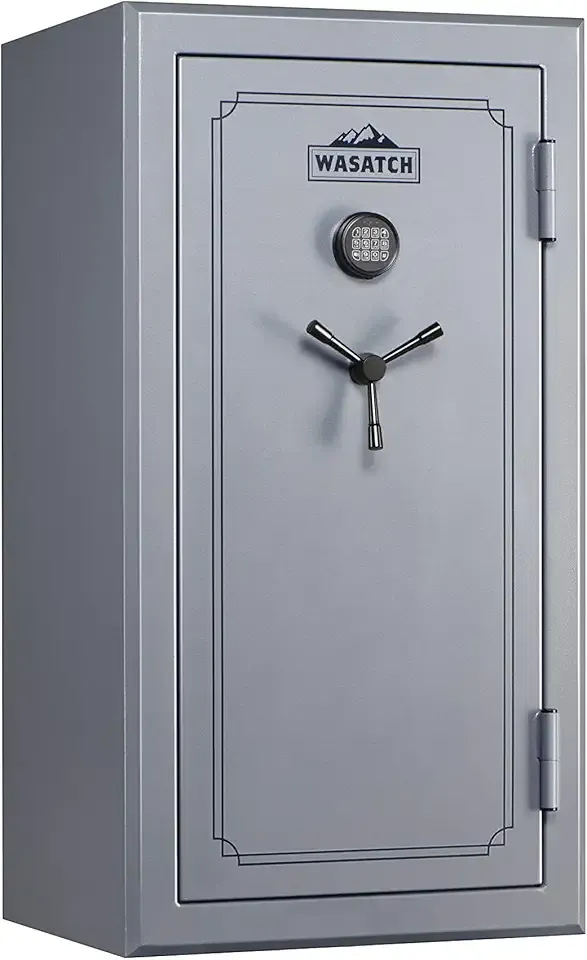 Wasatch 40-Gun Fireproof and Waterproof Safe with Electronic Lock, Gray