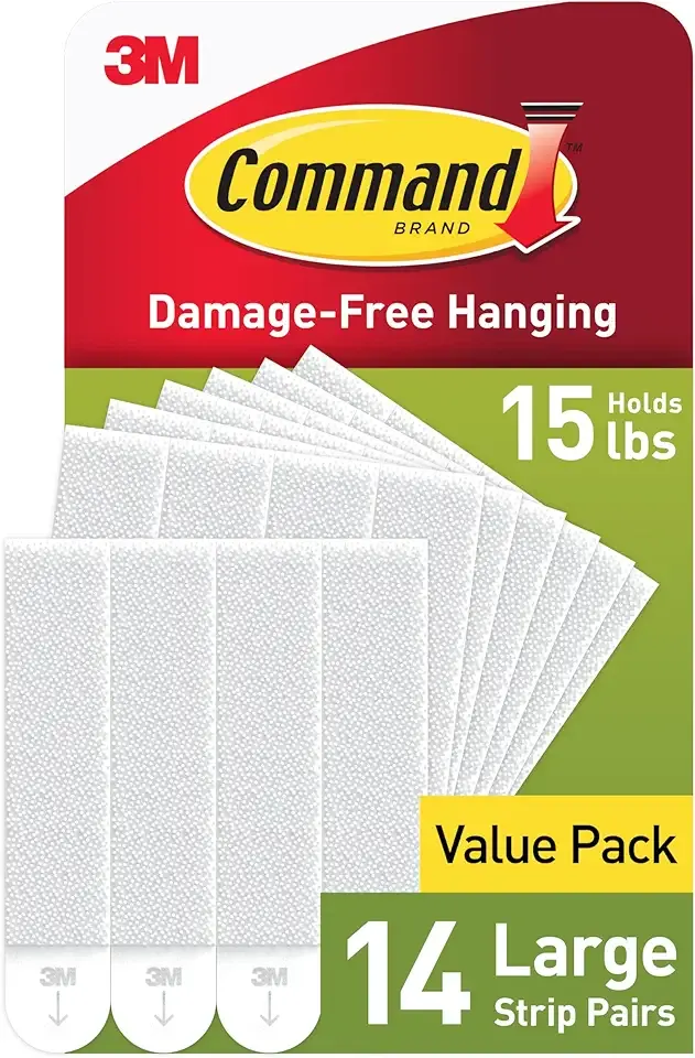 Command 15 lb Large Picture Hanging Strips 14 Pairs (28 Strips), Damage-Free Hanging Picture Hangers, No Tools Wall Hanger for Home Decor, White Adhesive