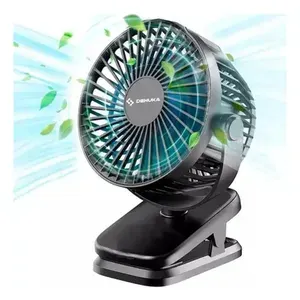 Ventilador Portátil Con Clip Ajustable De Escritorio 3 Niveles Dehuka Fan_t14 Negro