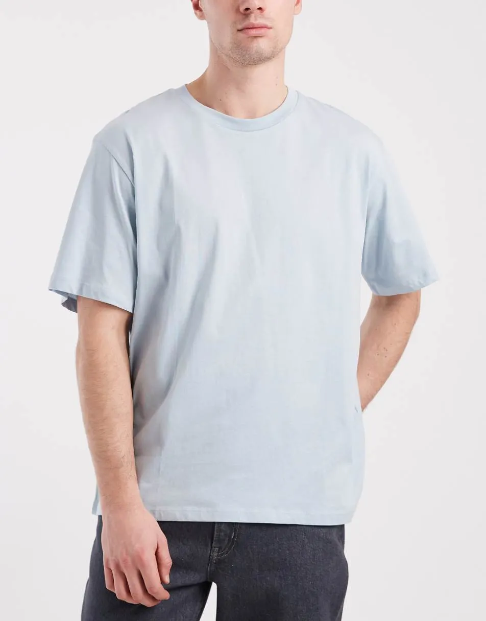 Jack & Jones 3 pack relaxed t-shirts in white/blue/black