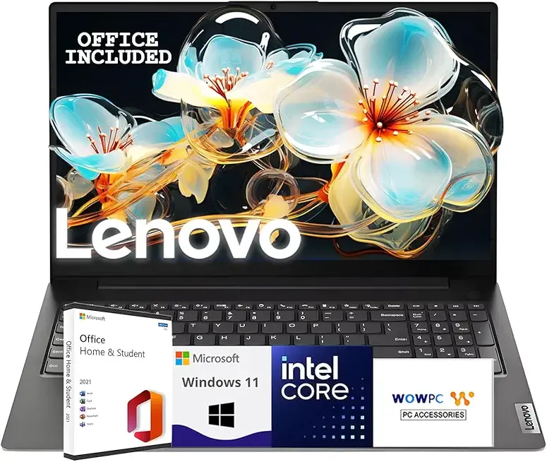 2025-2026 New Generation V15 Business and Student Laptop | 15.6" FHD Display | Intel High-Performance CPU | 8GB RAM | 256GB SSD | Ultra-Quiet Design | Long Battery Life | Windows 11 | WOWPC