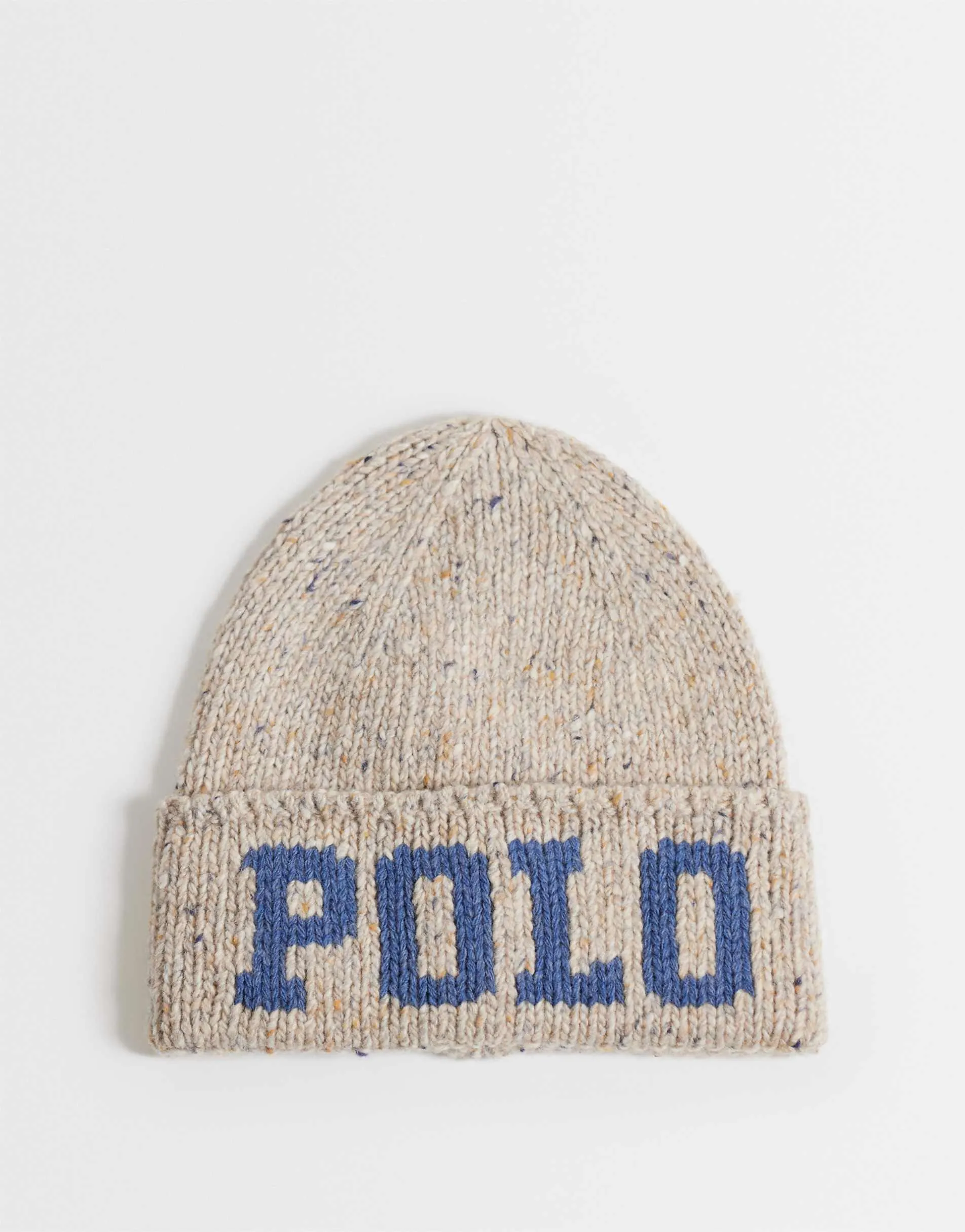 Polo Ralph Lauren large polo logo knit beanie in grey