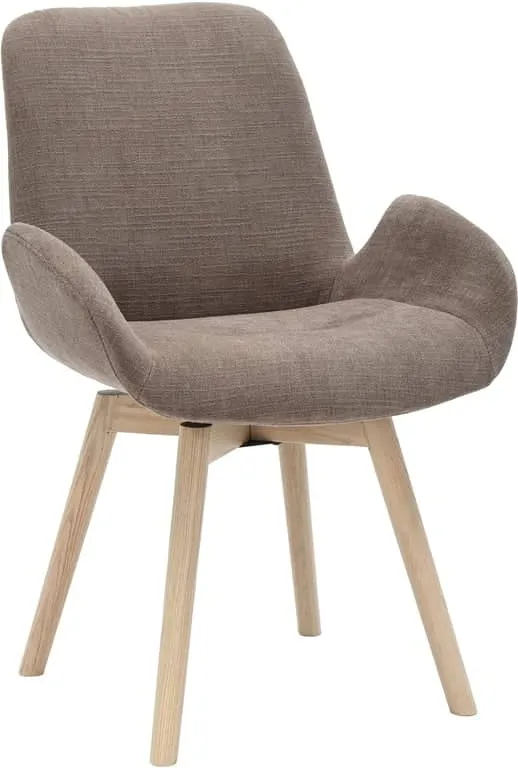 Camden spisestol Med sving, stoff Symbol taupe, hvitpigmenterte eikeben