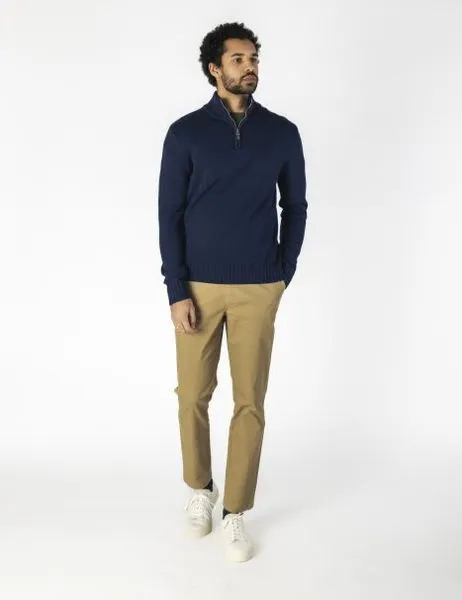 Leonardo Zip Neck Sweater Navy Blazer