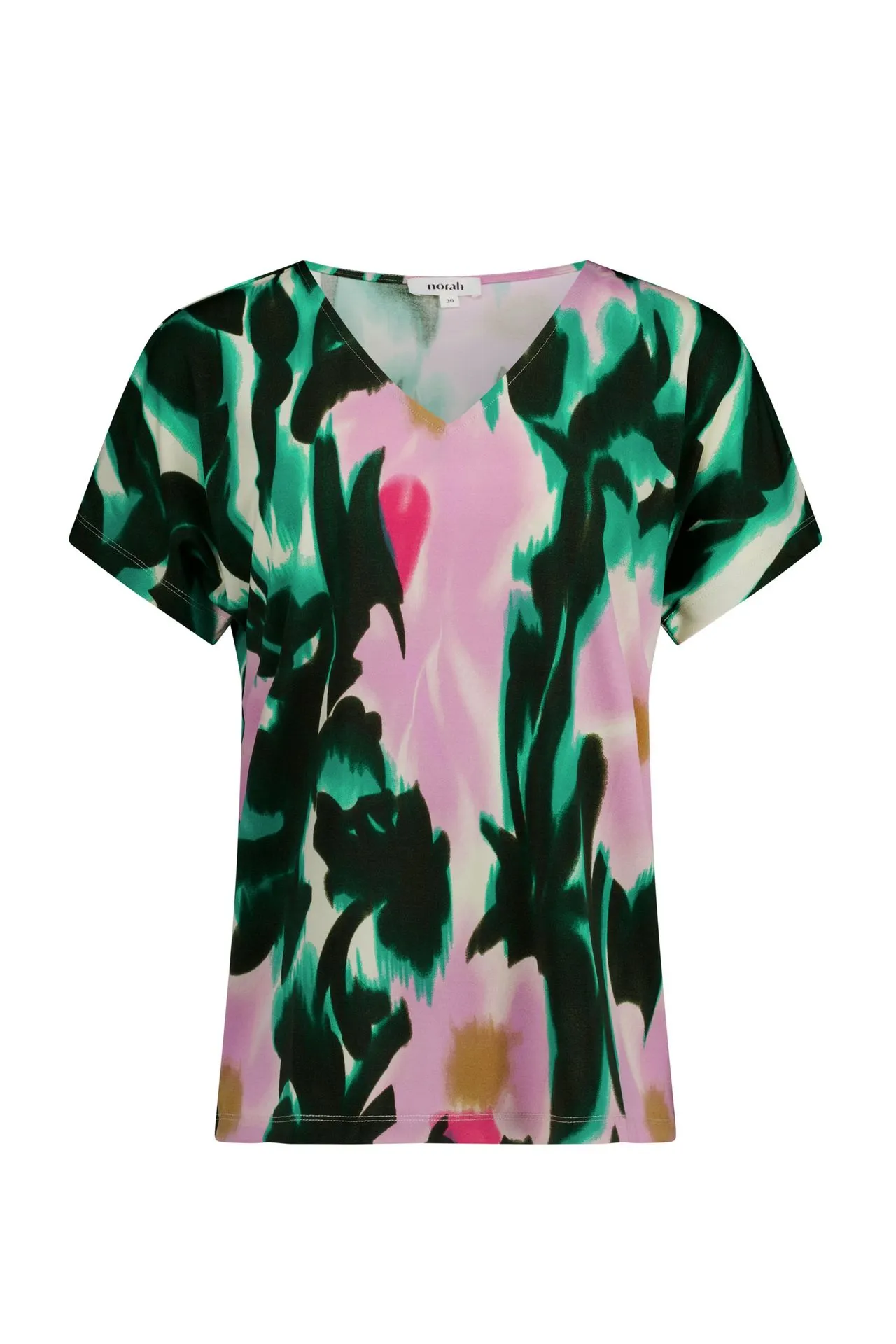 Groen/roze shirt met grafische print