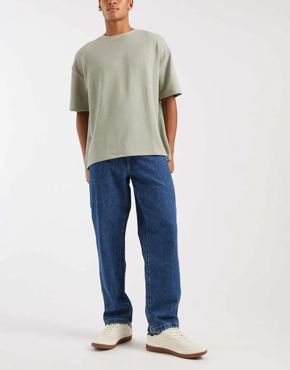 ASOS DESIGN Circular Design Collection straight jeans in mid wash blue