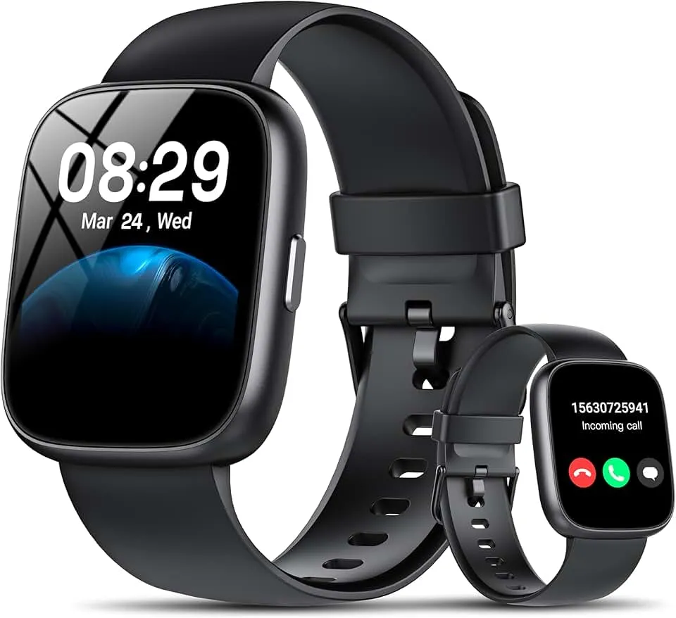 Smart Watch with Alexa Built-in, 1.83" HD Touchscreen Fitness Tracker with Bluetooth Calling, Fitness Watch with Heart Rate/Sleep Monitor, 120+ Sports Modes, IP68 Waterproof Smartwatch for Android iOS