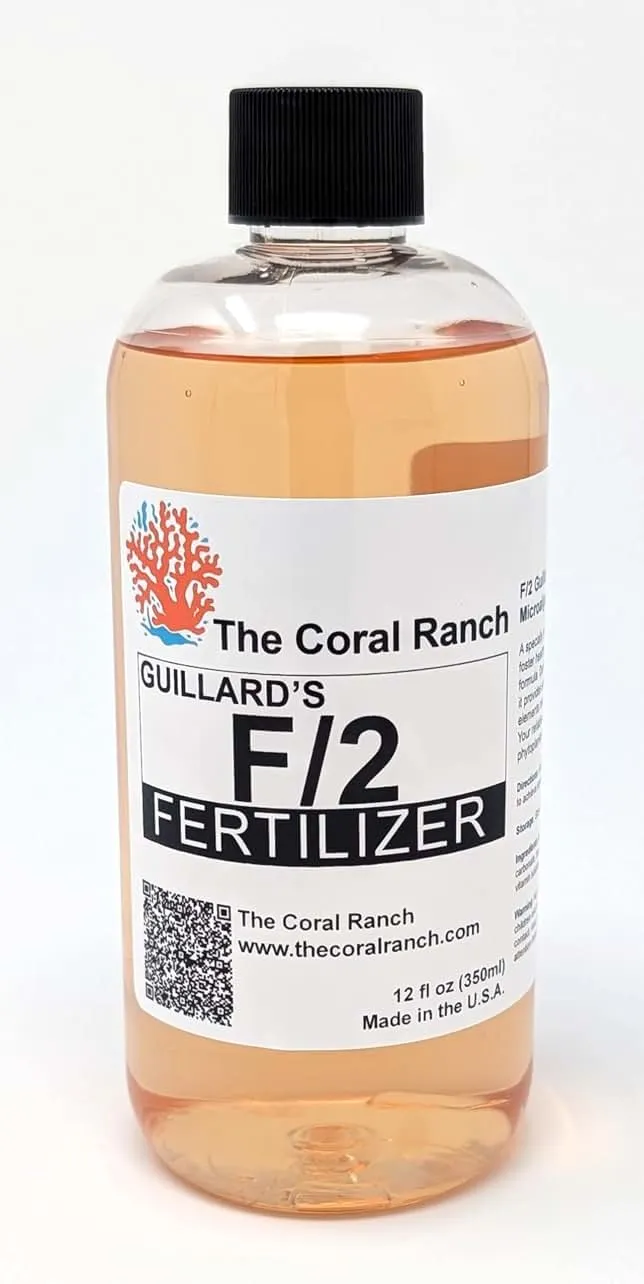 The Coral Ranch Guillard's F/2 Formula Microalgae Fertilizer Concentrate — Phytoplankton Culture Media for Reef Tank, Copepods, Rotifers, Brine Shrimp Food | Mad…