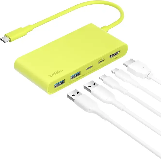 Belkin 100W USB C Hub, 5-Port Hub w/ 4K@60Hz HDMI Display for MacBook Neo