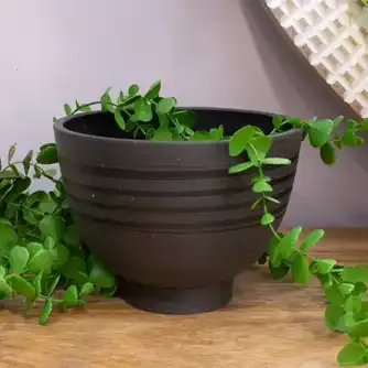 Boston Living Eco Linear Footed Planter Pot Black 14cm