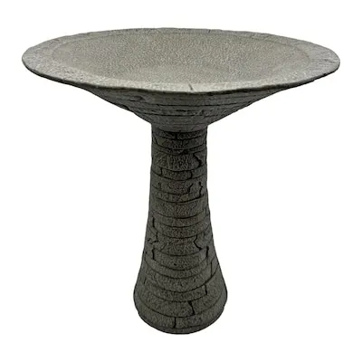 20.25-in H Gray Cement Complete birdbath