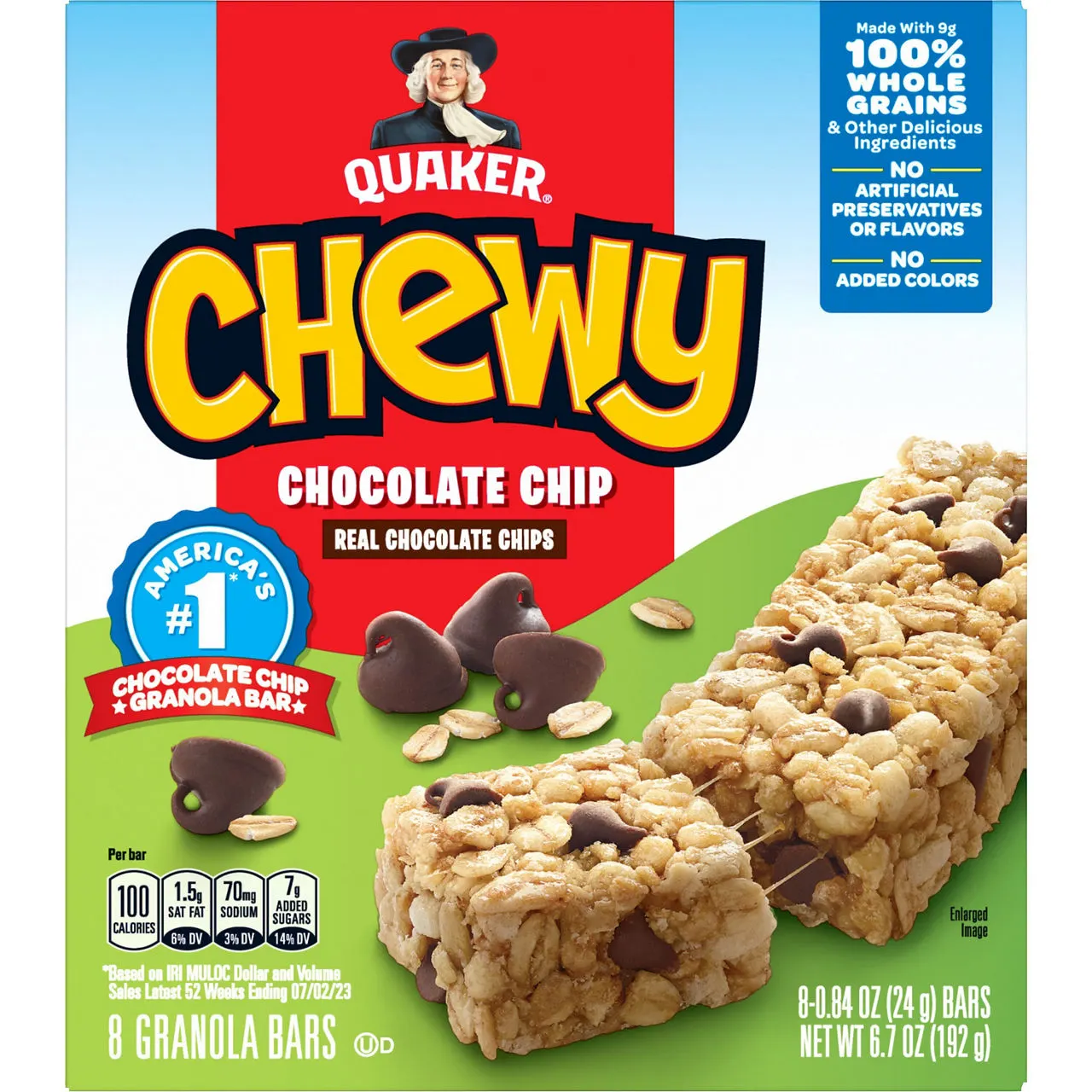 Quaker Chewy Granola Bars Chocolate Chip 6.7 Oz, 8 Count
