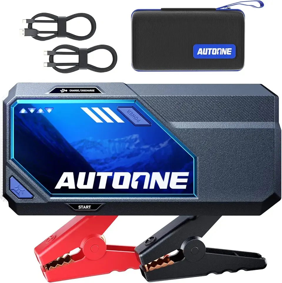 AUTOONE 10000A Car Jump Starter 24000mAh Car Battery Jumper Starter Portable 12V (All Gas/All Diesel) 168W DC Jump Box for Car Battery with Built-in Booster, Type-C Fast Charge Jump Pack