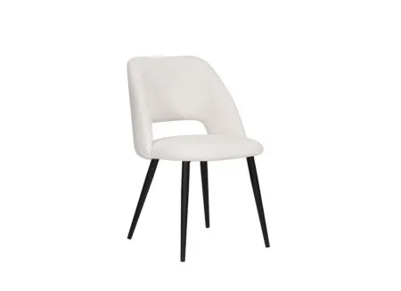 Stoel Vega 55x54x81cm - stof - wit