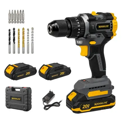 Taladro Inalambrico Percutor Brushless 20v + 2 Bat
