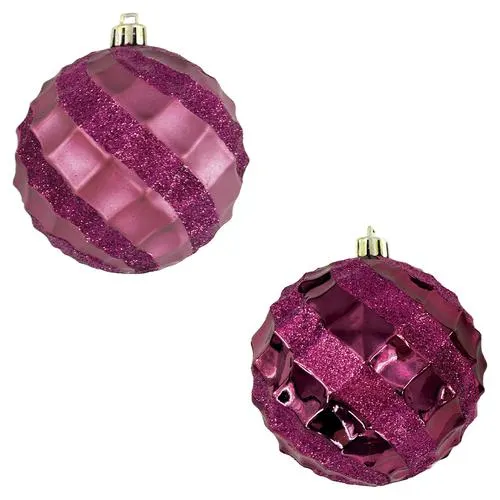 Enchanted Forest® 98mm Magenta Rhombus Shatterproof Ornaments - 2 Pack