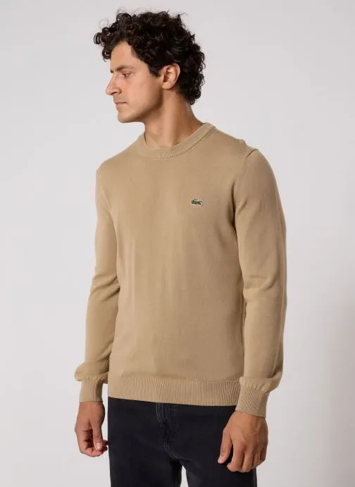 Truien Pull à col rond en coton heren beige