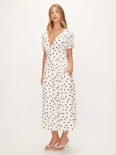 Milly Linen Blend Midi Dress