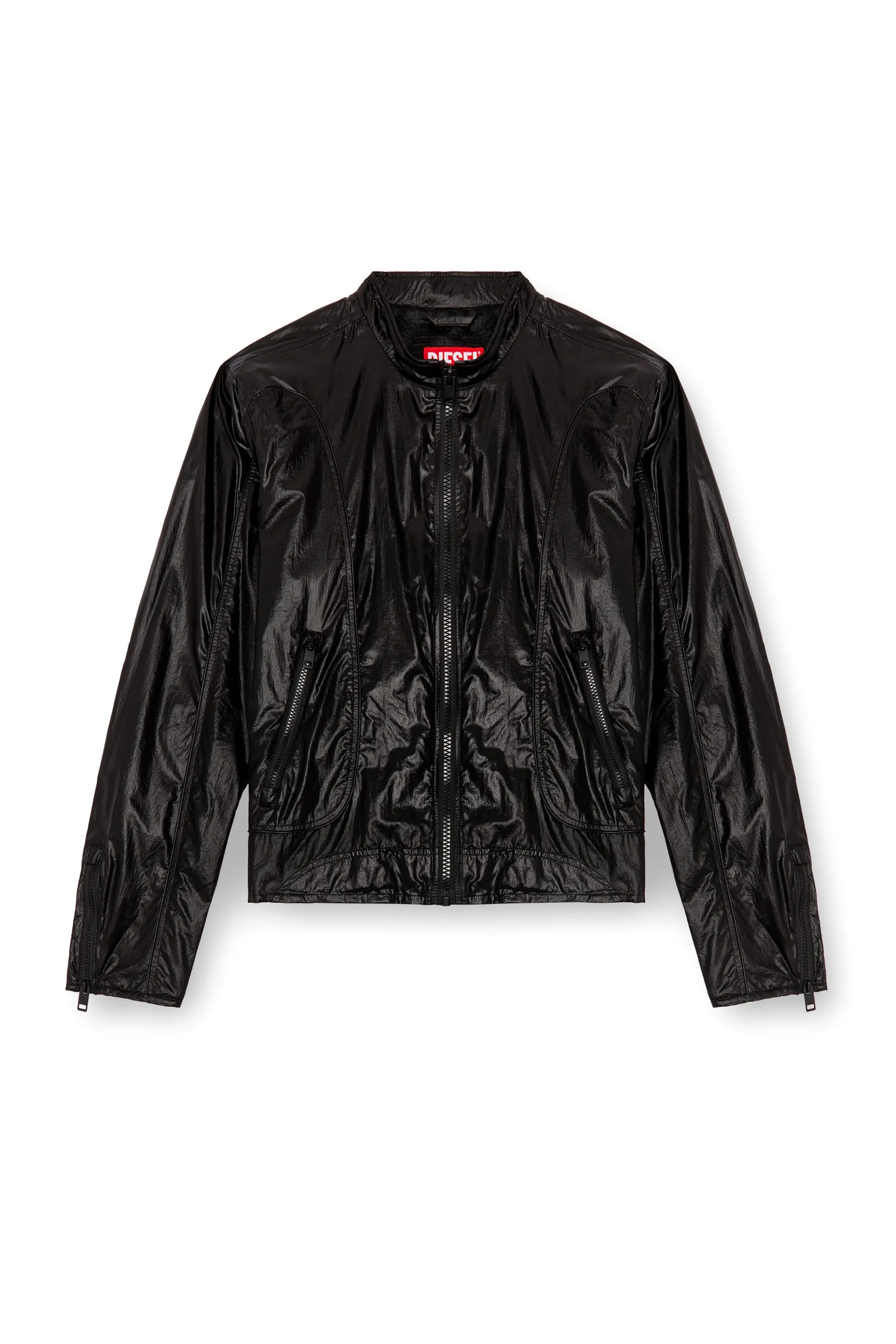 Biker jacket in shiny ripstop