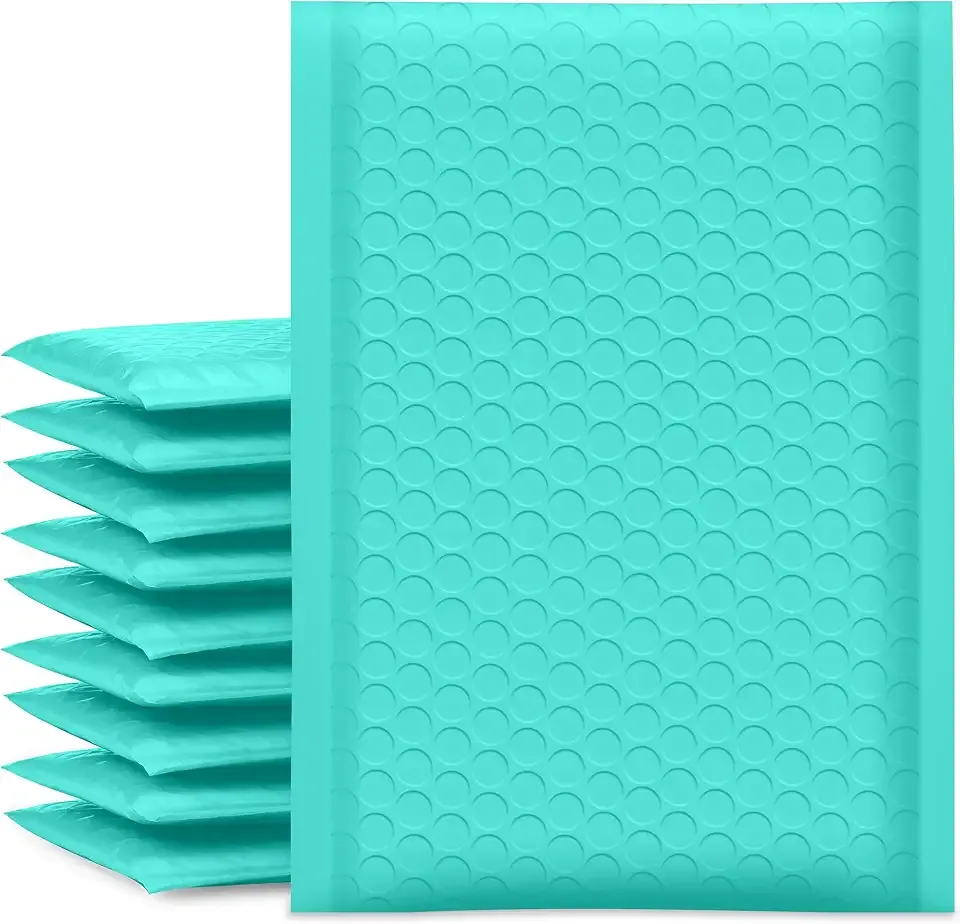 UCGOU Bubble Mailers 6x10" Teal Usable Size 6x9" Padded Envelopes 25 Pack | Waterproof Self Seal Adhesive Medium Shipping Bags for Small Business Bubble Packaging Envelope for Mailing Jewelry Makeup #0