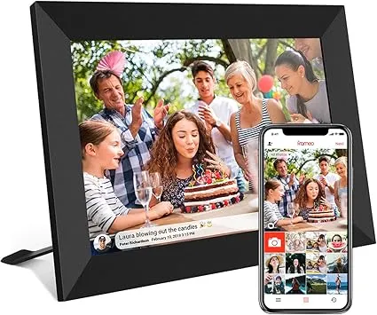 32GB FRAMEO 10.1 Inch Smart WiFi Digital Photo Frame 1280x800 IPS LCD Touch Screen, Auto-Rotate Portrait and Landscape, Built in 32GB Memory, Share Moments Instantly via Frameo App from Anywhere