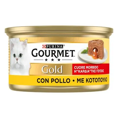 Gourmet Gold 2x 12 x 85 g / 24 x 85 g : 50 % de remise sur le 2ème paquet ! Cœur fondant : poulet (2 x 24 x 85 g)