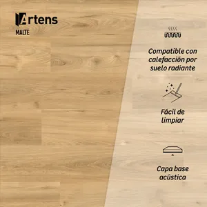 Suelo vinílico SPC clic Malte Extrem efecto madera natural NAT348 ARTENS