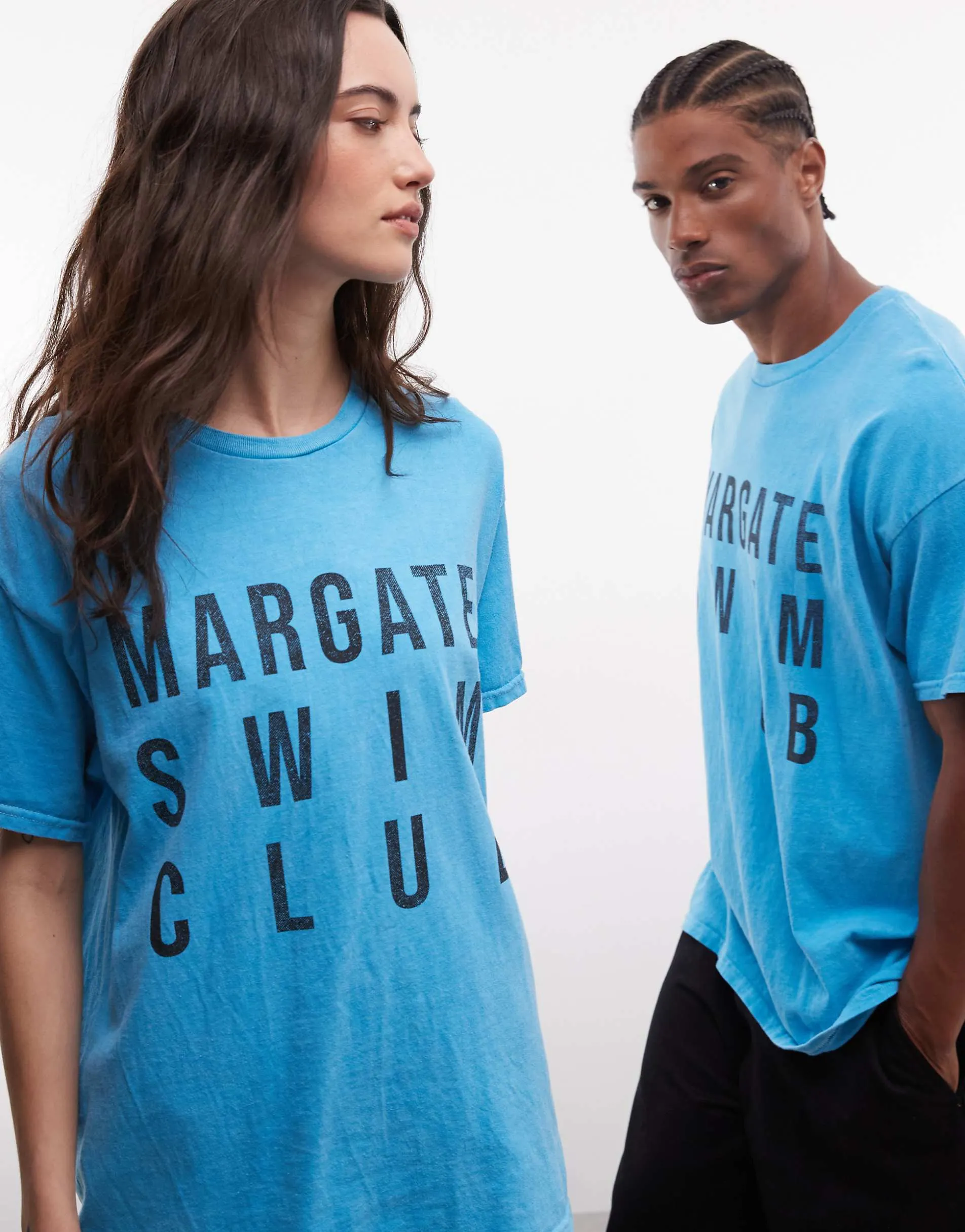 Reclaimed Vintage unisex margate slogan t-shirt in blue