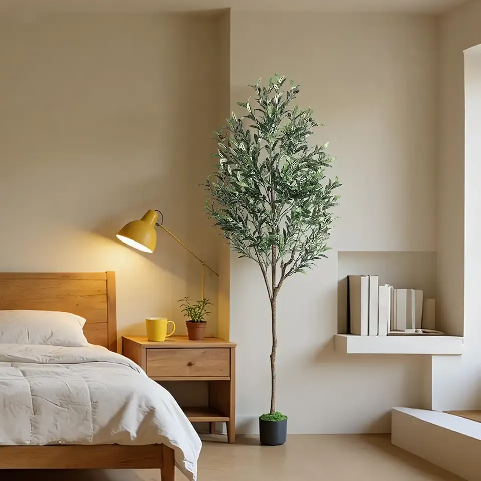 Alupssuc 6ft Olive Tree Artificial Indoor, Fake Tree Potted Faux Olive Trees with Lifelike Fruits and Realistic Leaves, Artificial Plants Indoor Fake Plants for Modern Home Office Living Room Decor