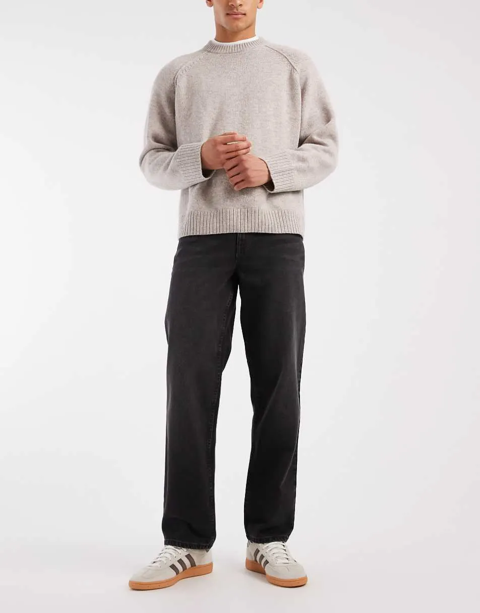New Look relaxed fit jeans in washed black