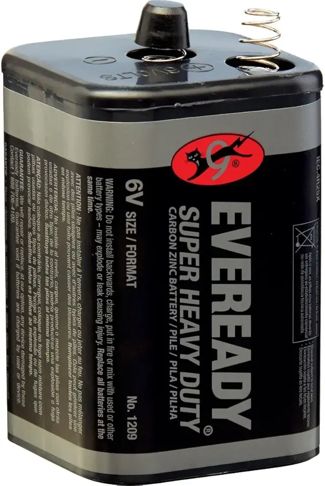 Eveready 1209 6 Volt Super Heavy Duty Lantern Battery Each