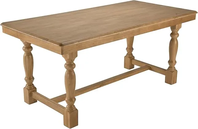 Bush Home Rectangular Dining Table, 67 inch Squire Trestle, Farmhouse Decor, Sterling Collection, Light Brown