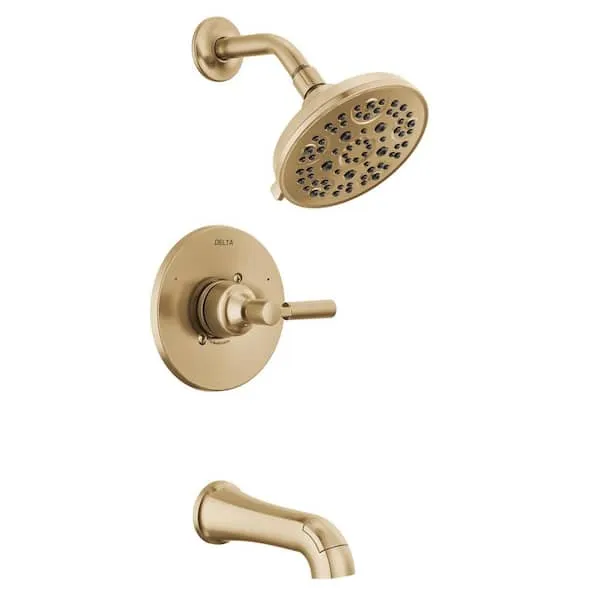 Delta Lorna Gold Single Handle 5-​Spray Tub and Shower Faucet 1.​75 GPM in Champagne Bronze Valve Included
